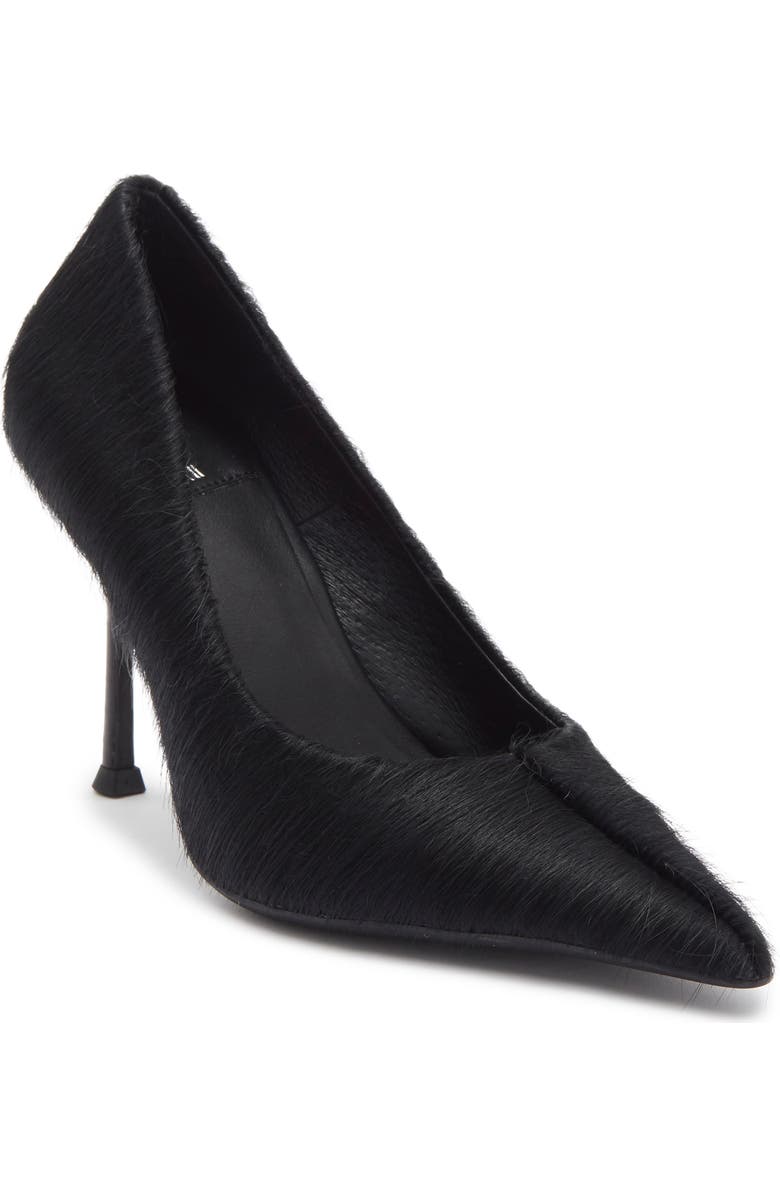 Jeffrey Campbell Genuine Calf Hair Pointed Toe Pump, Main, color, Black Longhair