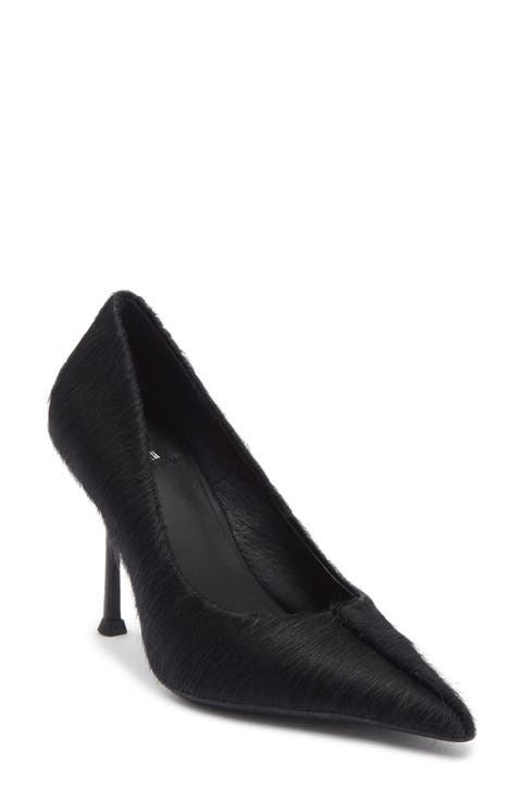 Genuine Calf Hair Pointed Toe Pump (Women)