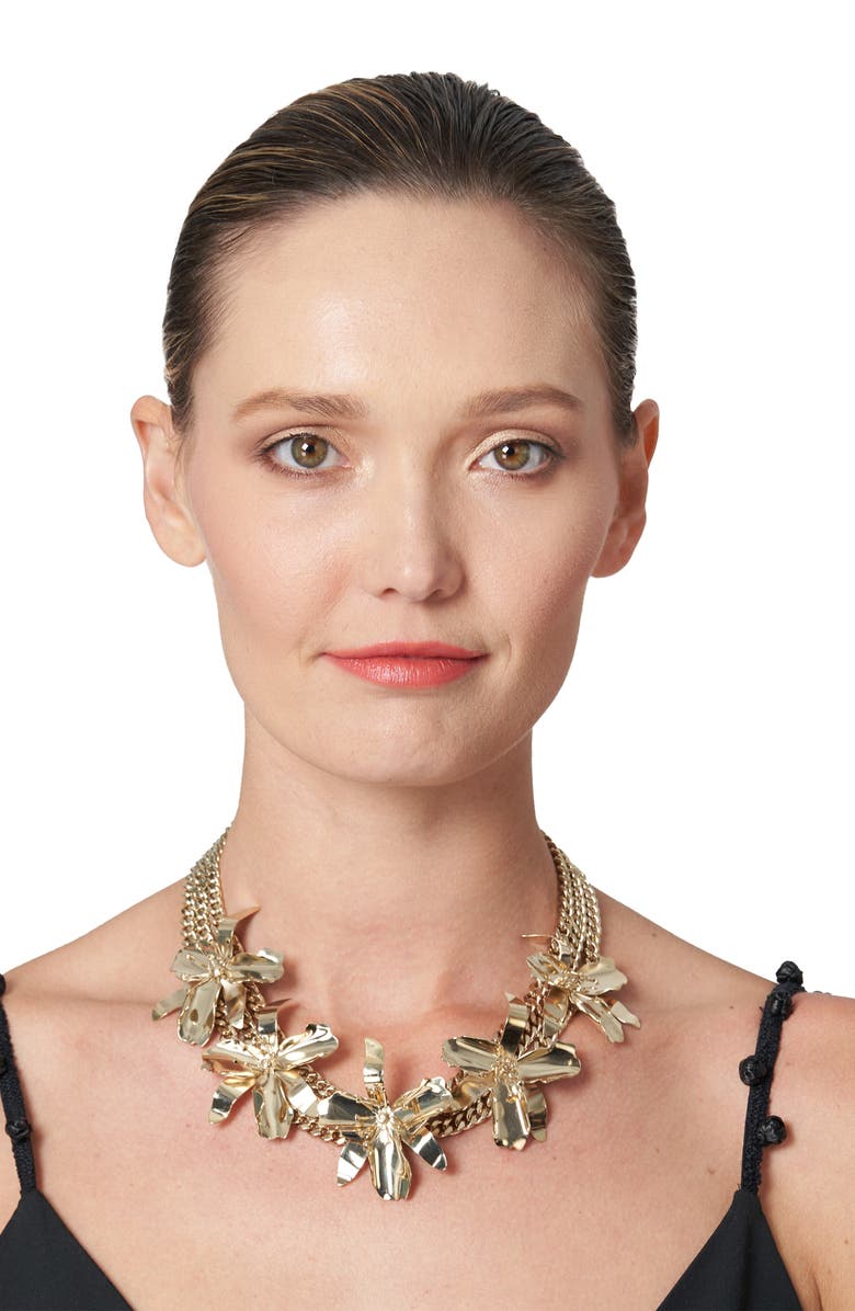 Carolina Herrera Orchid Charm Collar Necklace, Alternate, color, 