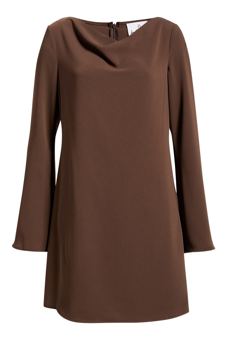 Long Sleeve Minidress, Alternate, color, ESPRESSO