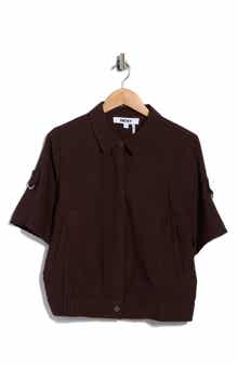 DKNY Short Sleeve Roll Tab Jacket