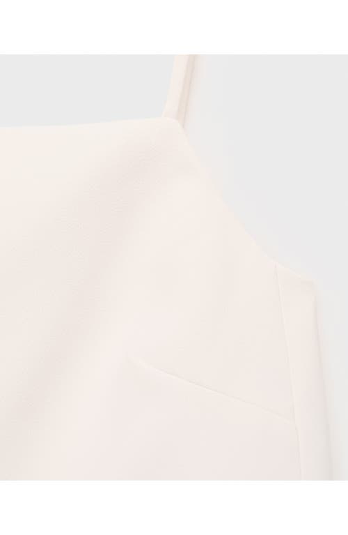 Mango Button Back Crop Camisole In White