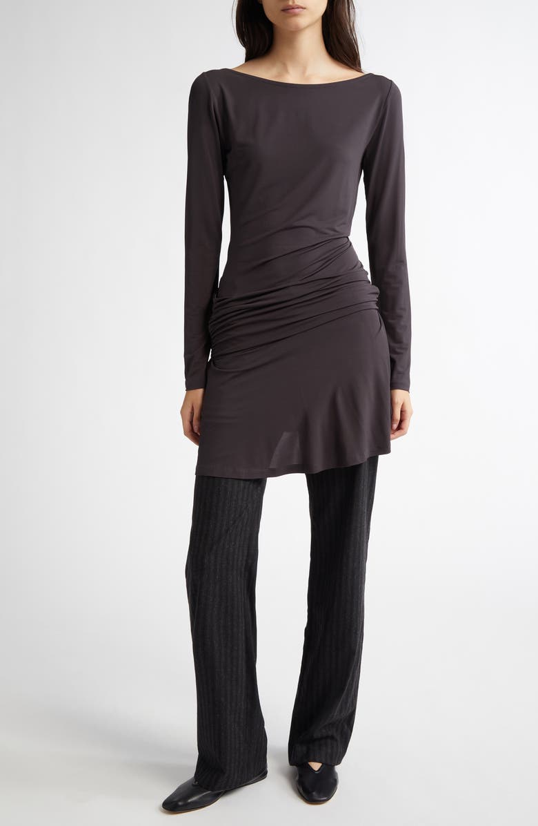 Paloma Wool Salina Ruched Long Sleeve Jersey Dress, Alternate, color, 