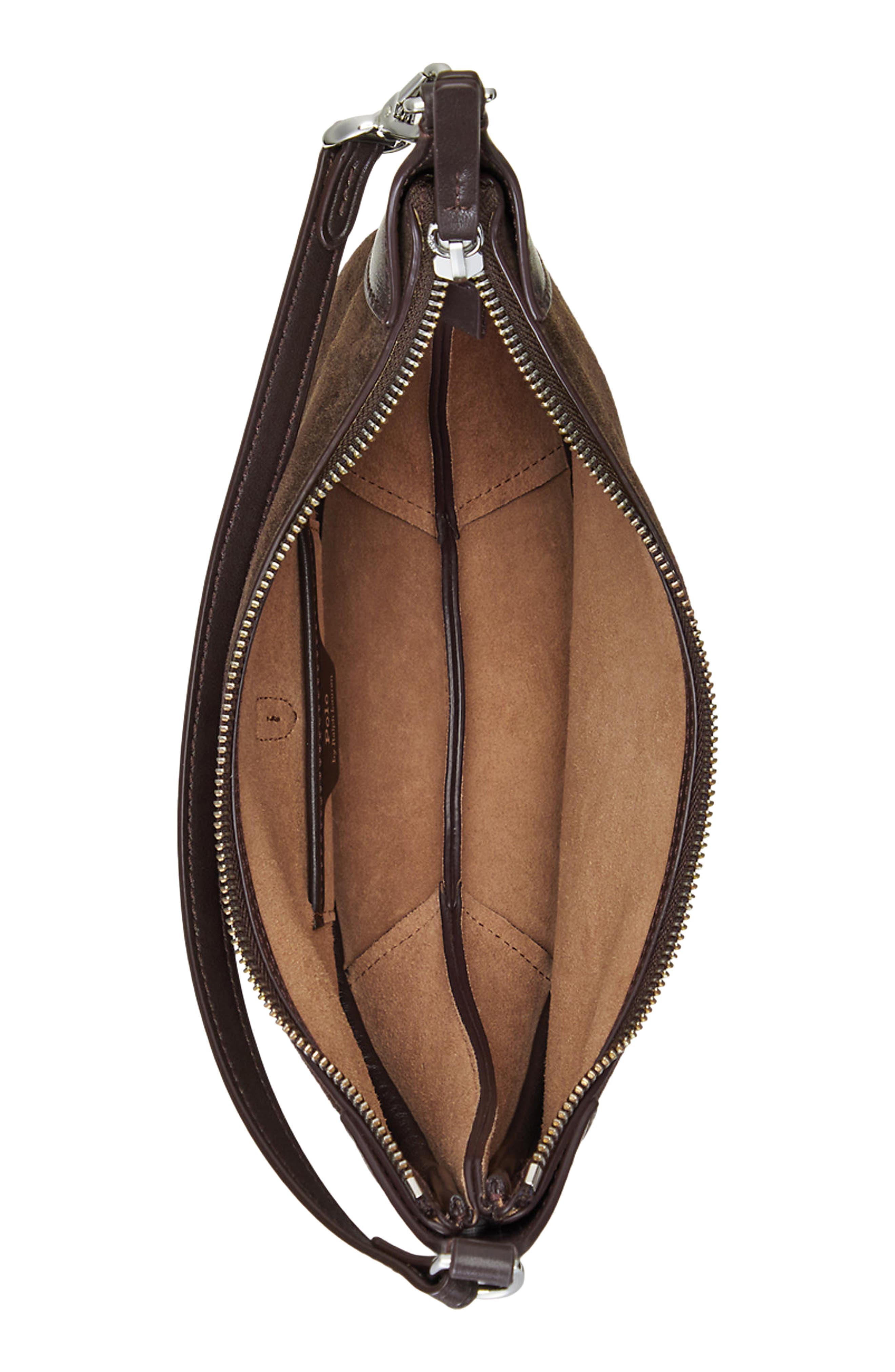 Polo ID Mini Suede & Leather Shoulder Bag, Alternate, color, BROWN