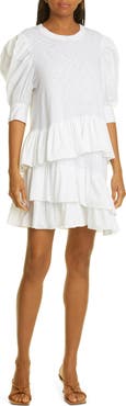 Cinq à Sept Shara Ruffle Cotton Minidress