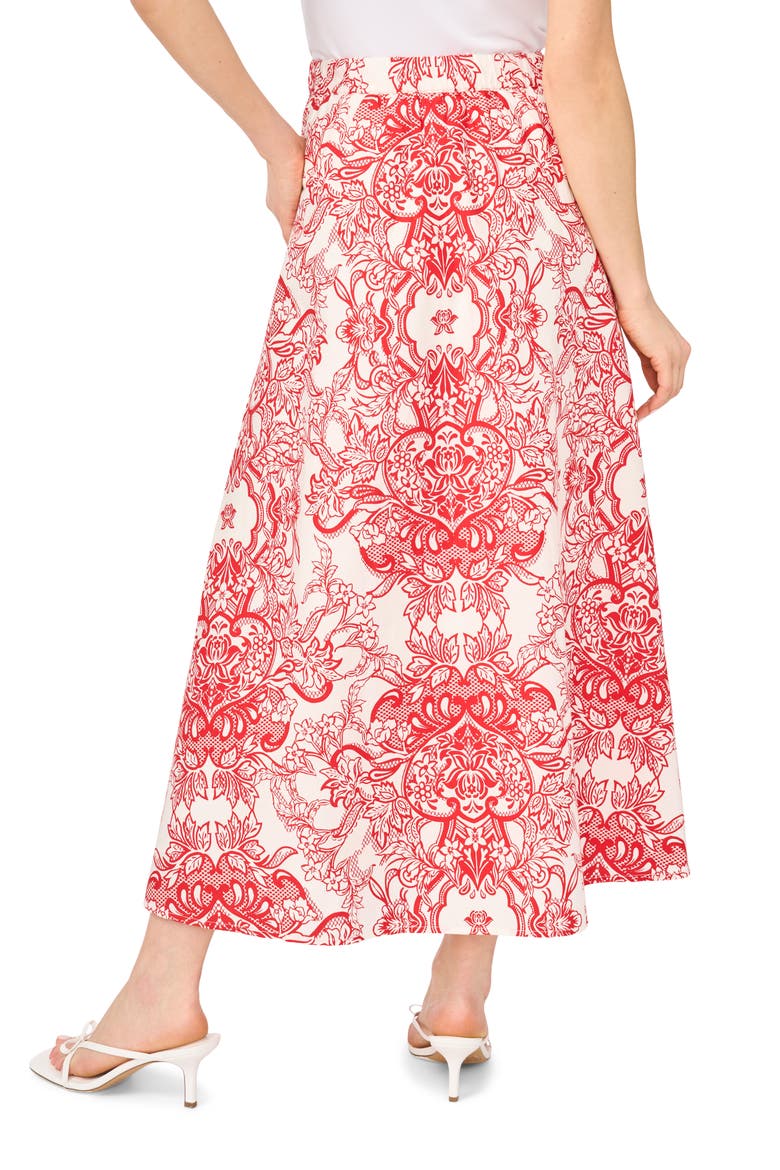 Floral Paisley Cotton Maxi Skirt, Alternate, color, CLASSIC CHERRY