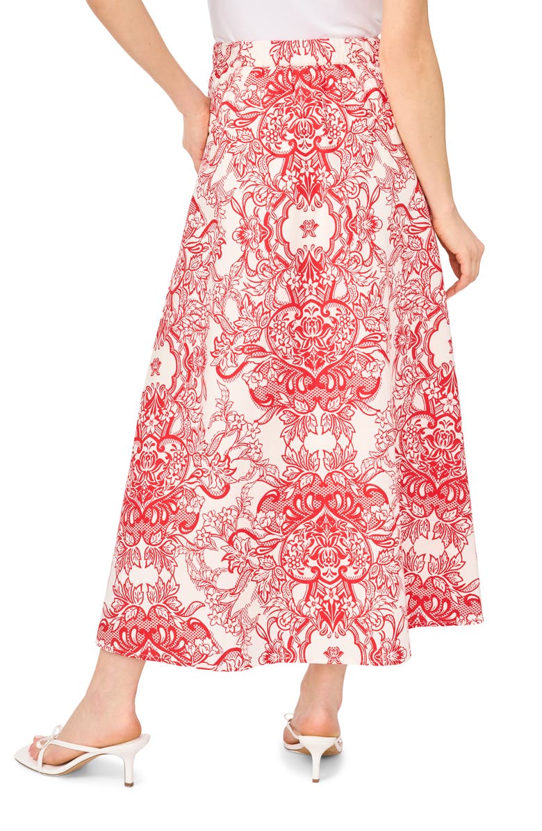 Ted Baker Floral Paisley Cotton Maxi Skirt, Alternate, color, Classic Cherry