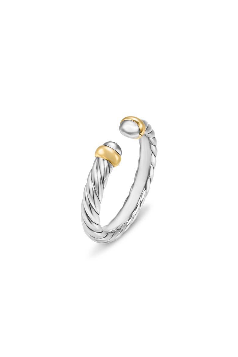Petite Cable Ring in Sterling Silver with 14K Yellow Gold, Alternate, color, STERLING SILVER/ GOLD