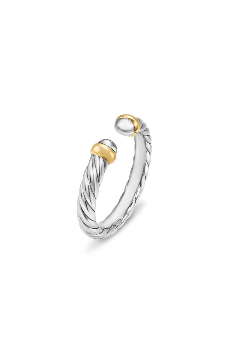 David Yurman Petite Cable Ring in Sterling Silver with 14K Yellow Gold, Alternate, color, Sterling Silver/ Gold