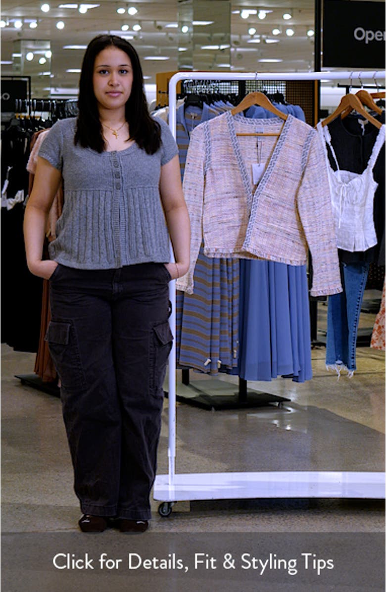 Fringe Trim Cotton Blend Jacket, sales video thumbnail