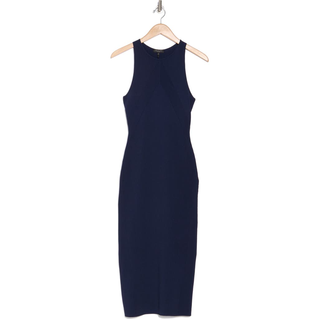 Rag & Bone Asher Rib Tank Dress In Navy