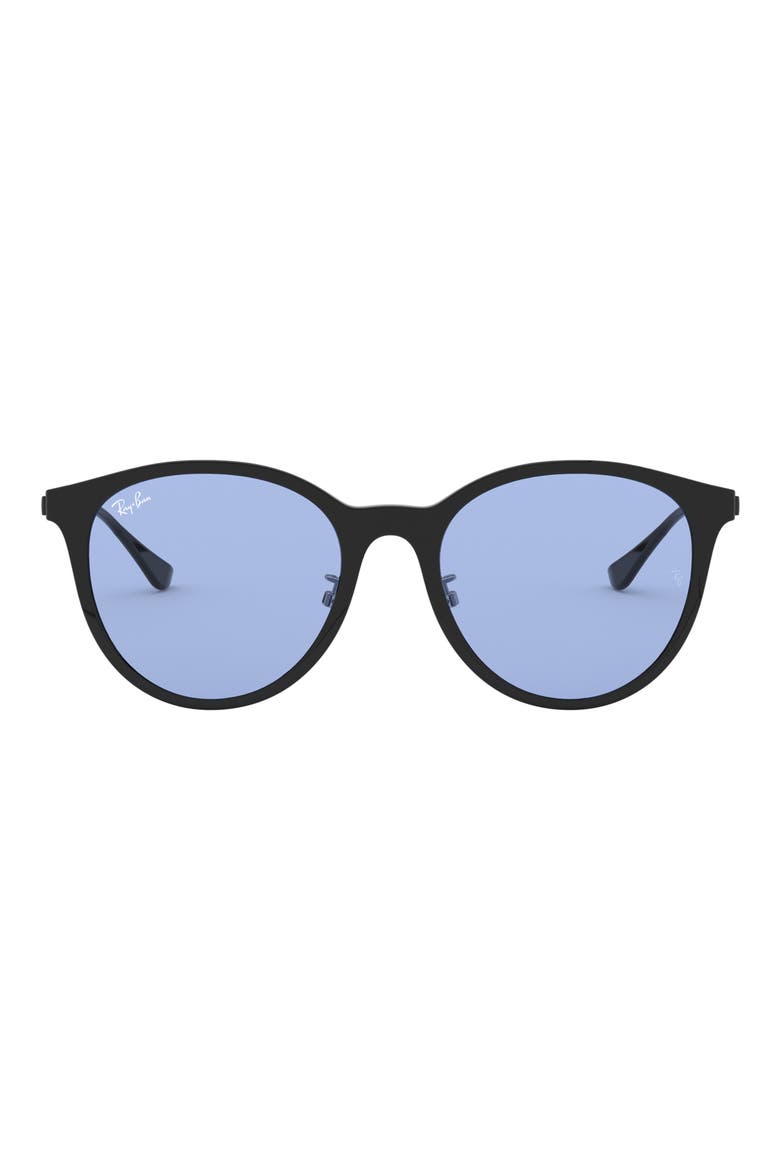 55mm Square Sunglasses, Main, color, BLACK / BLUE
