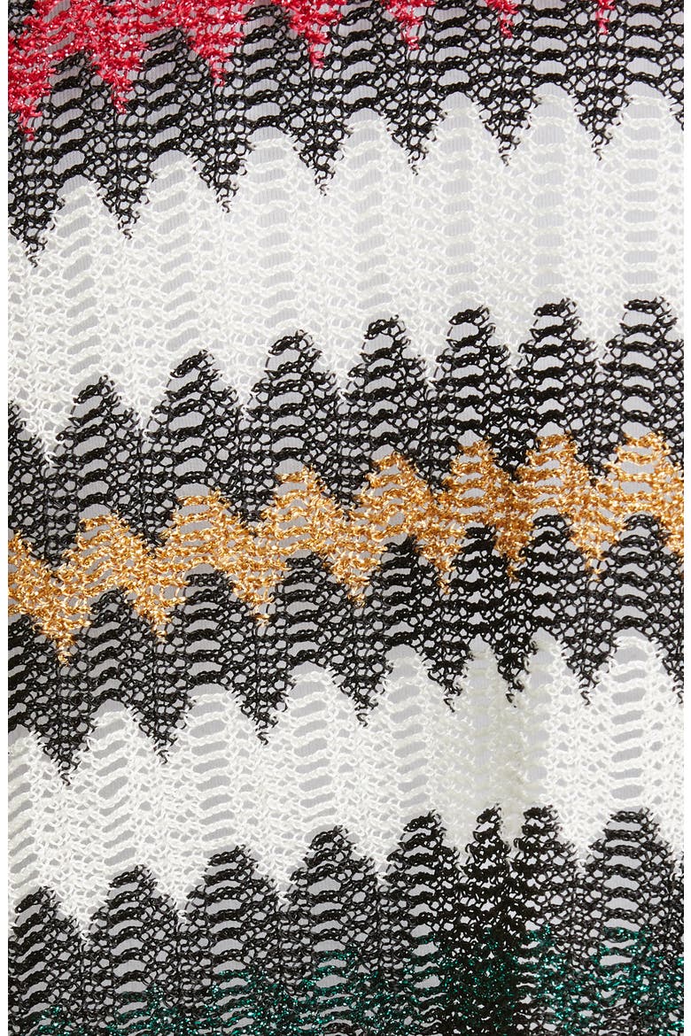 Metallic Stripe Fringe Poncho, Alternate, color, BLACK MULTI