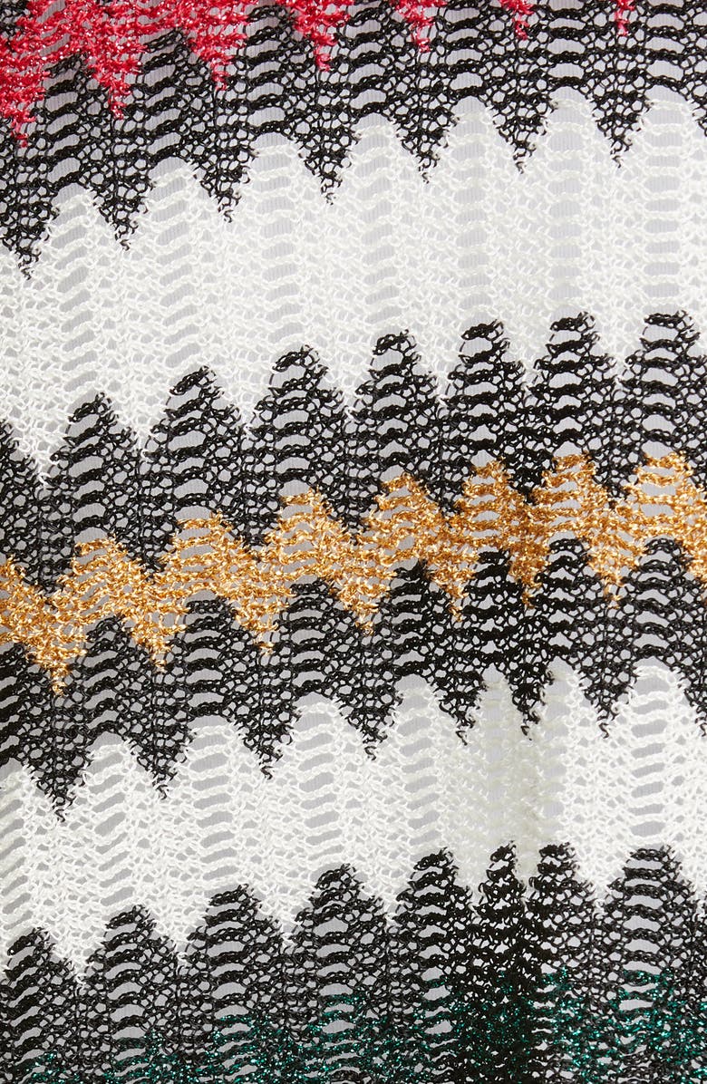 Missoni Metallic Stripe Fringe Poncho, Alternate, color,