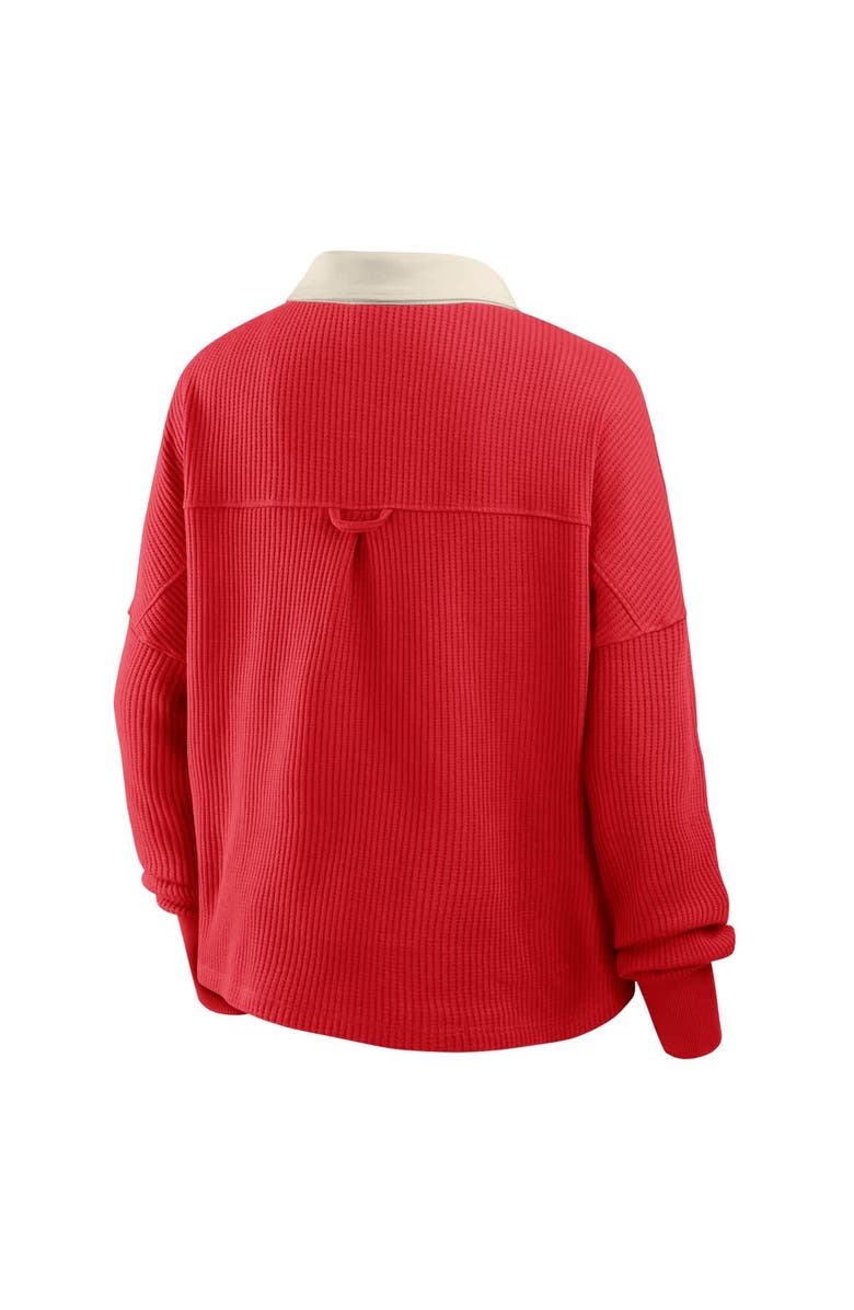 FANATICS Women
s Fanatics Scarlet San Francisco 49ers Oversized Hometown Premium Thermal Long Sleeve Shirt, Alternate, color, Scarlet