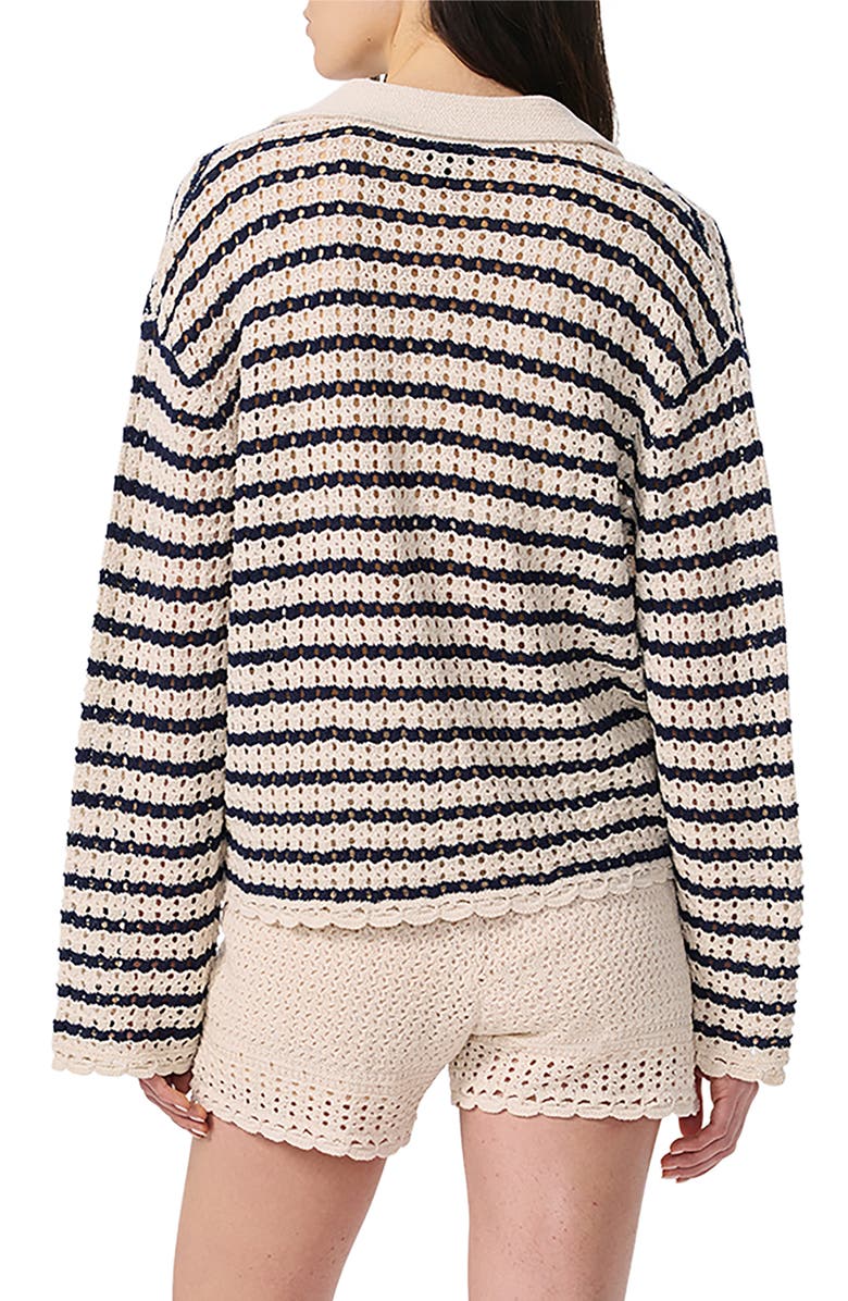 rag & bone Khloe Stripe Cardigan, Alternate, color, Ivory