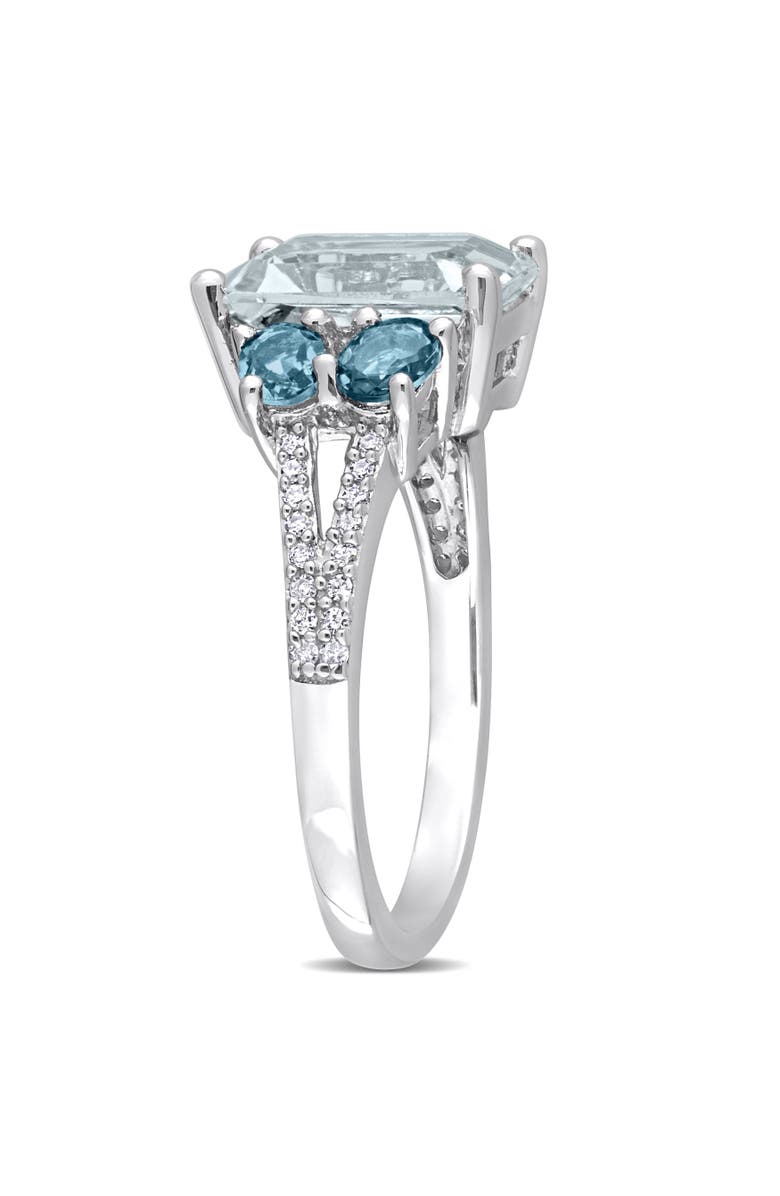 Julianna B. Aquamarine, Topaz & Diamond Ring Silver, Alternate, color, Aquamarine