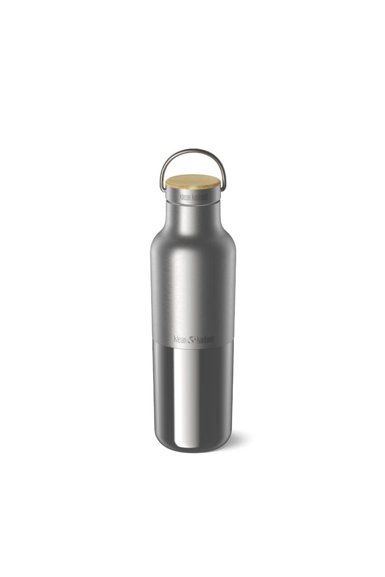 20oz Classic Insulated Water Bottle - Reflect with wooden Cap, Main, color, Silver