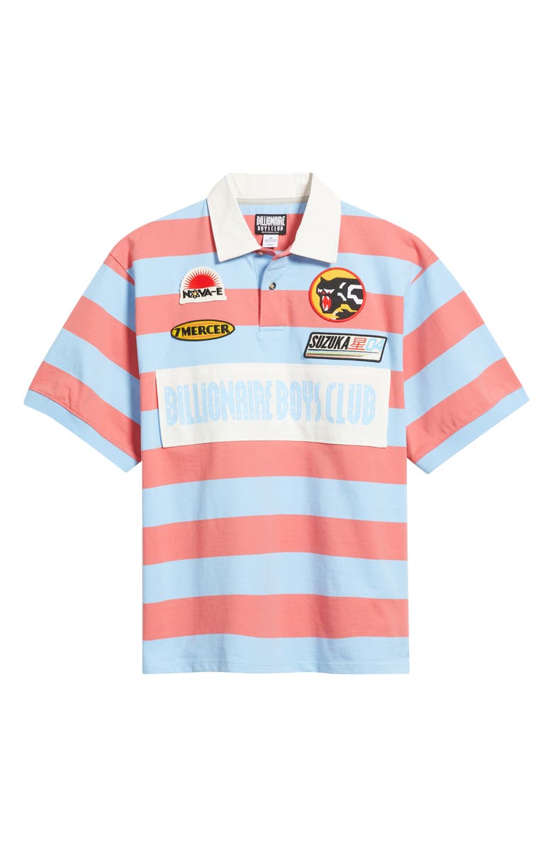 Billionaire Boys Club Trails Stripe Cotton Polo, Alternate, color, Blue Bell