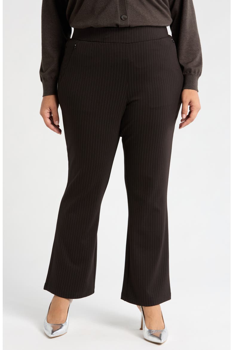 Pinstripe Ponte Bootcut Pants, Main, color, SLATE PINSTRIPE