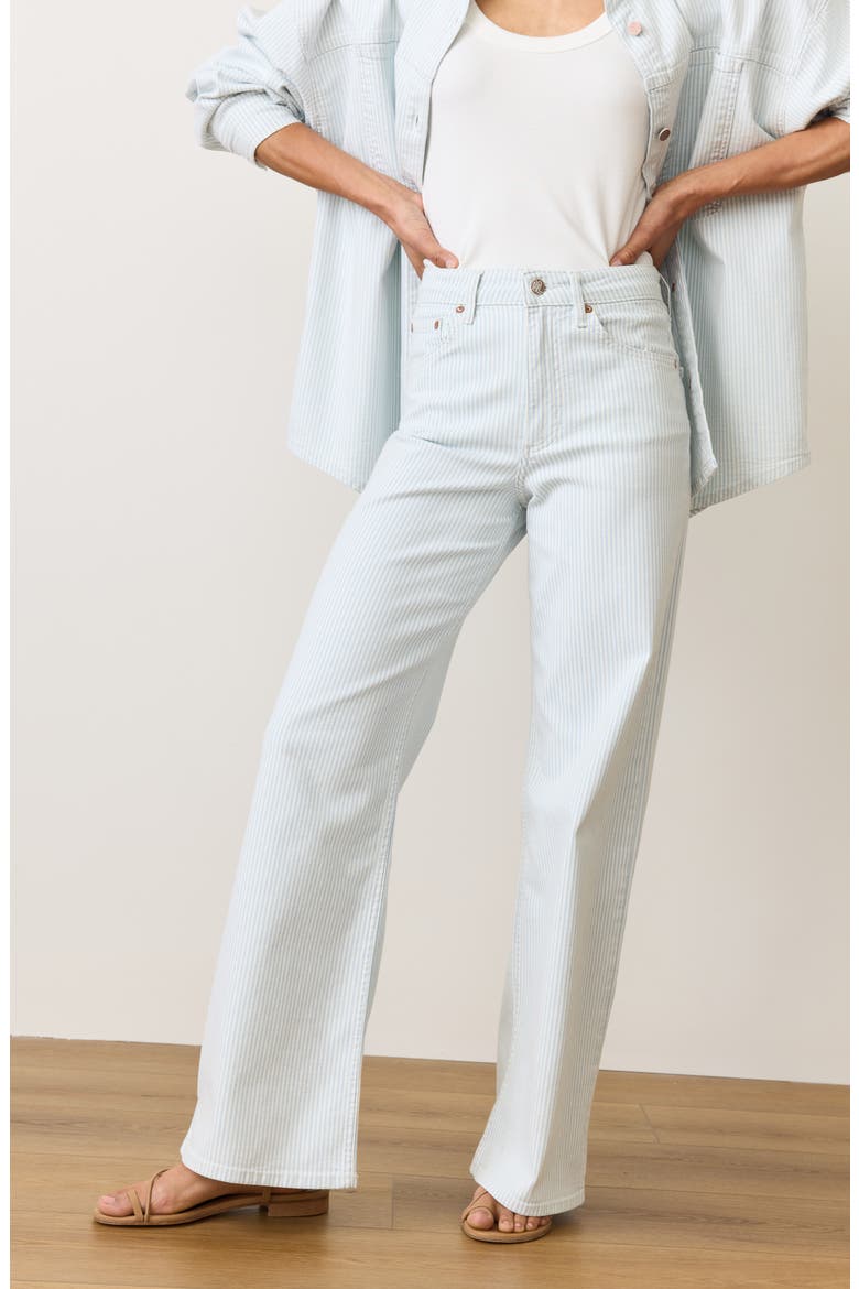 Railroad Stripe Wide Leg Jeans, Alternate, color, RAILROAD STRIPE