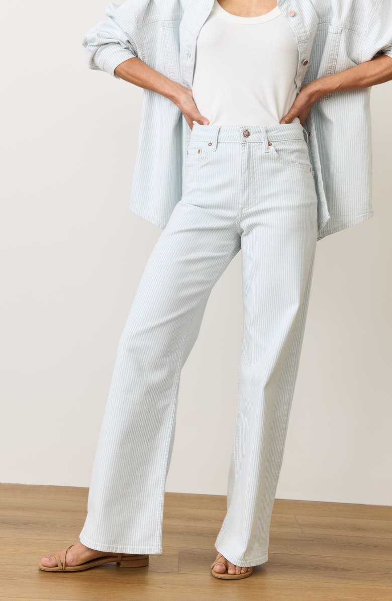 Marine Layer Railroad Stripe Wide Leg Jeans, Alternate, color, Railroad Stripe