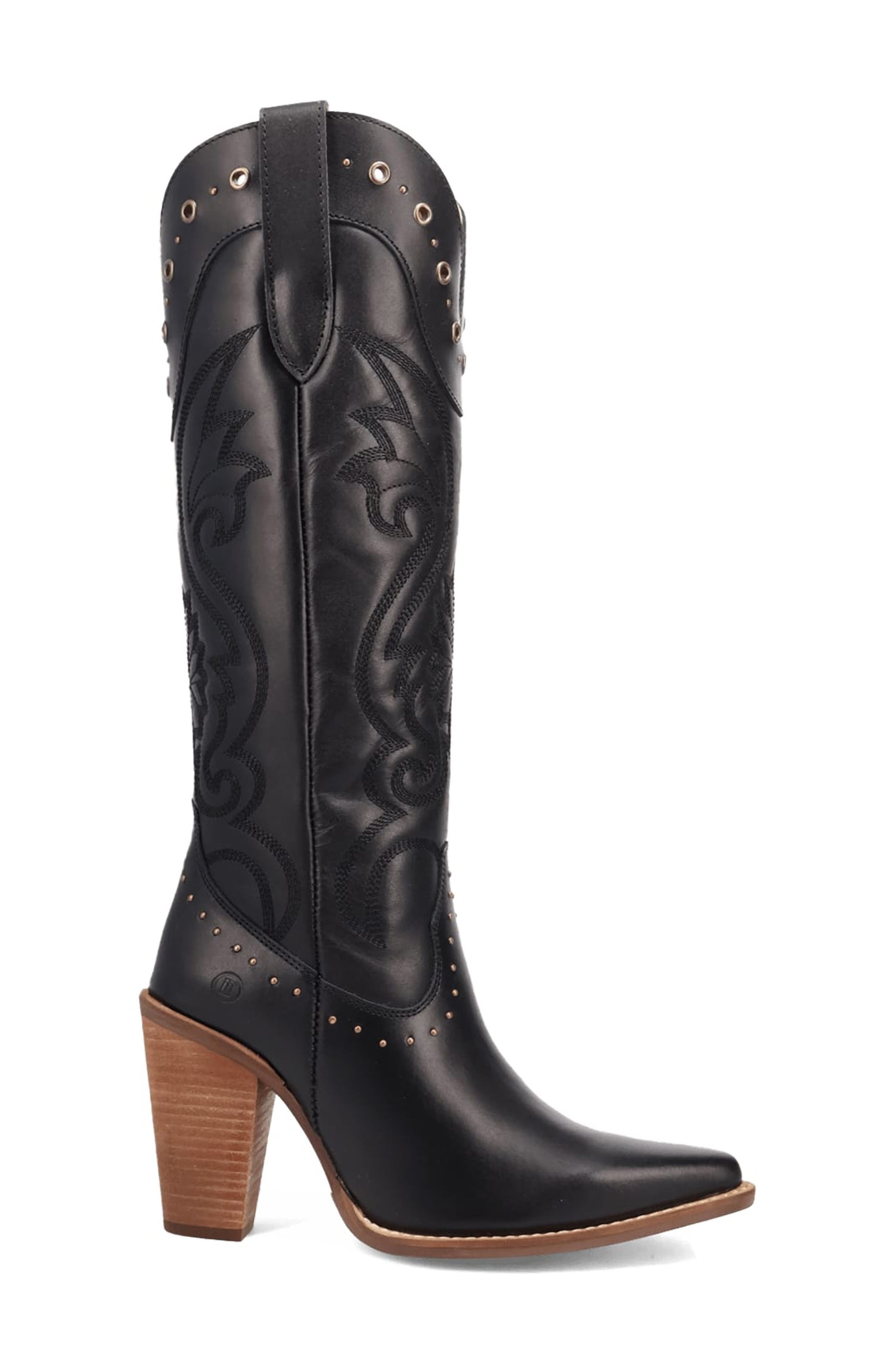 Dingo Rock N Rebel Knee High Western Boot, Alternate, color, Black