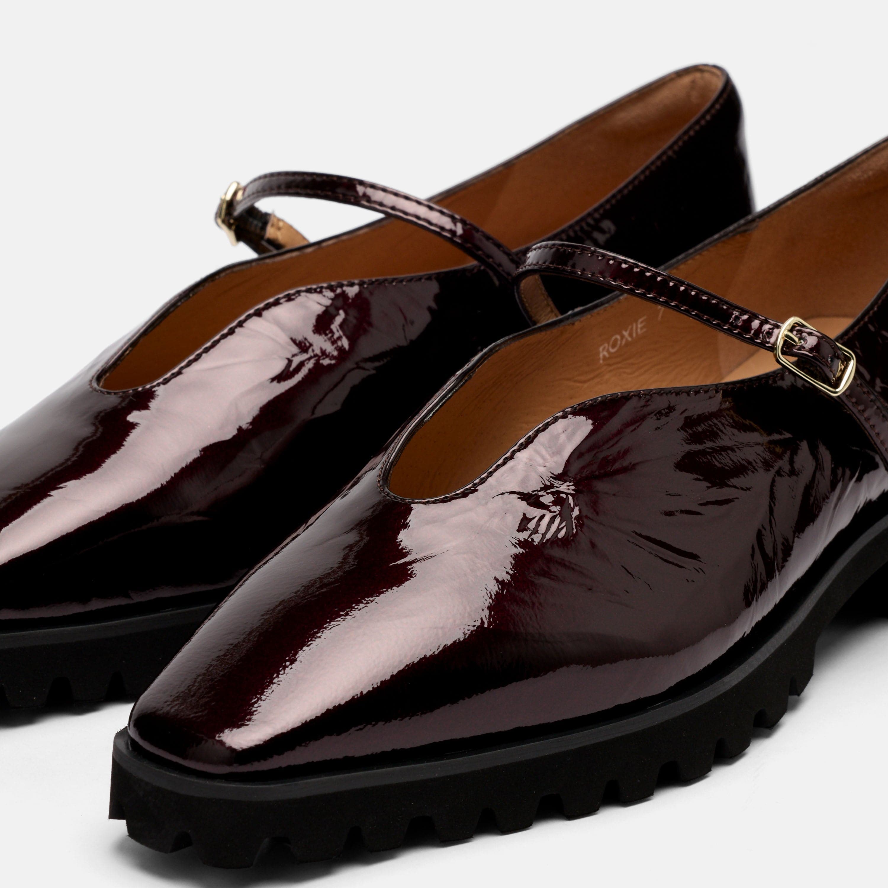 MARC NOLAN Roxie Leather Lug Mary Janes, Alternate, color, Wine