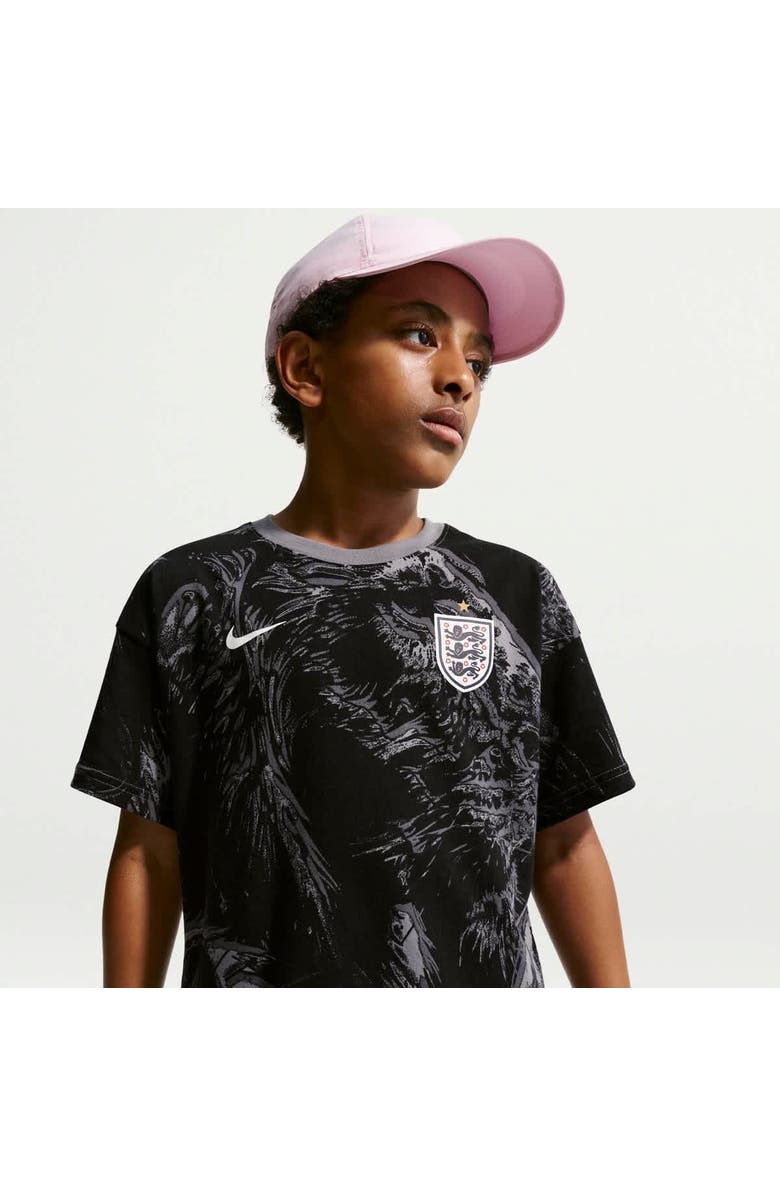 Nike Youth Nike Gray England National Team Allover Print T-Shirt, Alternate, color, Gray