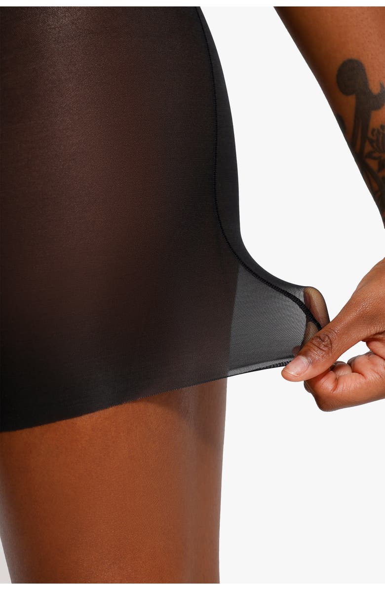 Popilush Resort Hybrid Dress Shapewear Modal Sculpting Inner Lace Cami Mini Dress, Alternate, color, Midnight Black