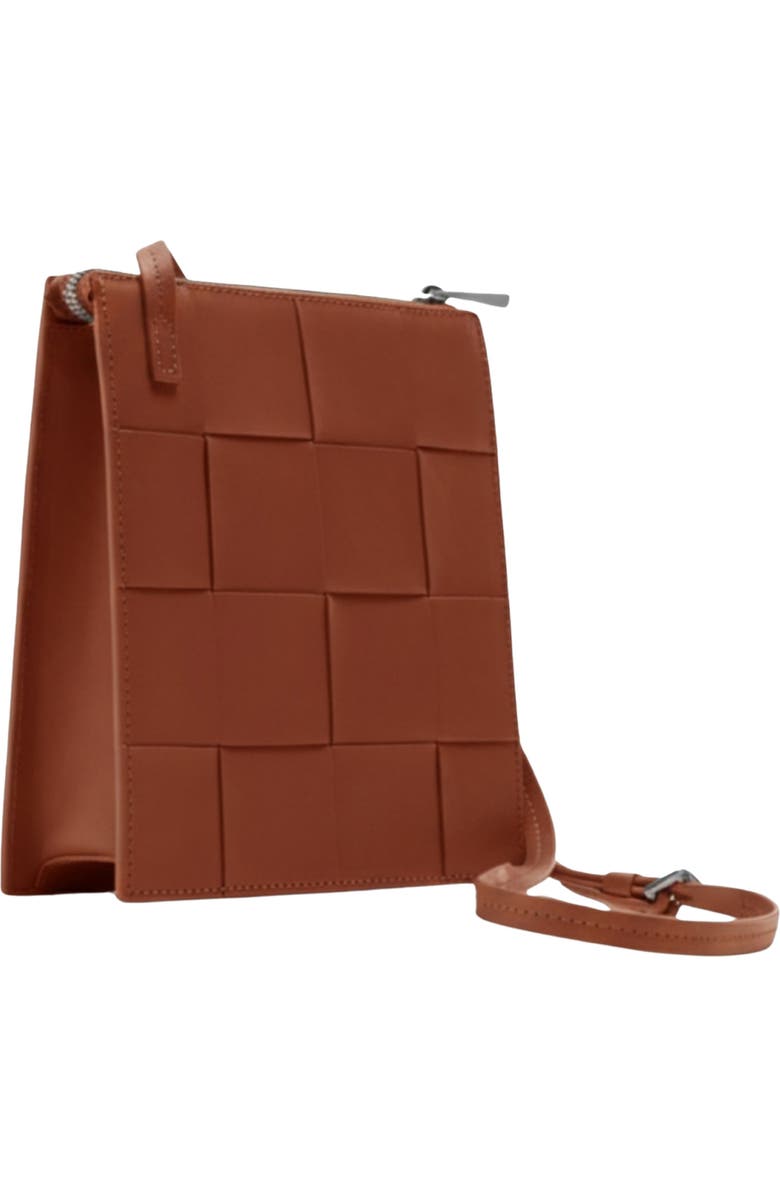 Ecotorie Polly Woven Leather Crossbody Bag, Alternate, color, Cognac