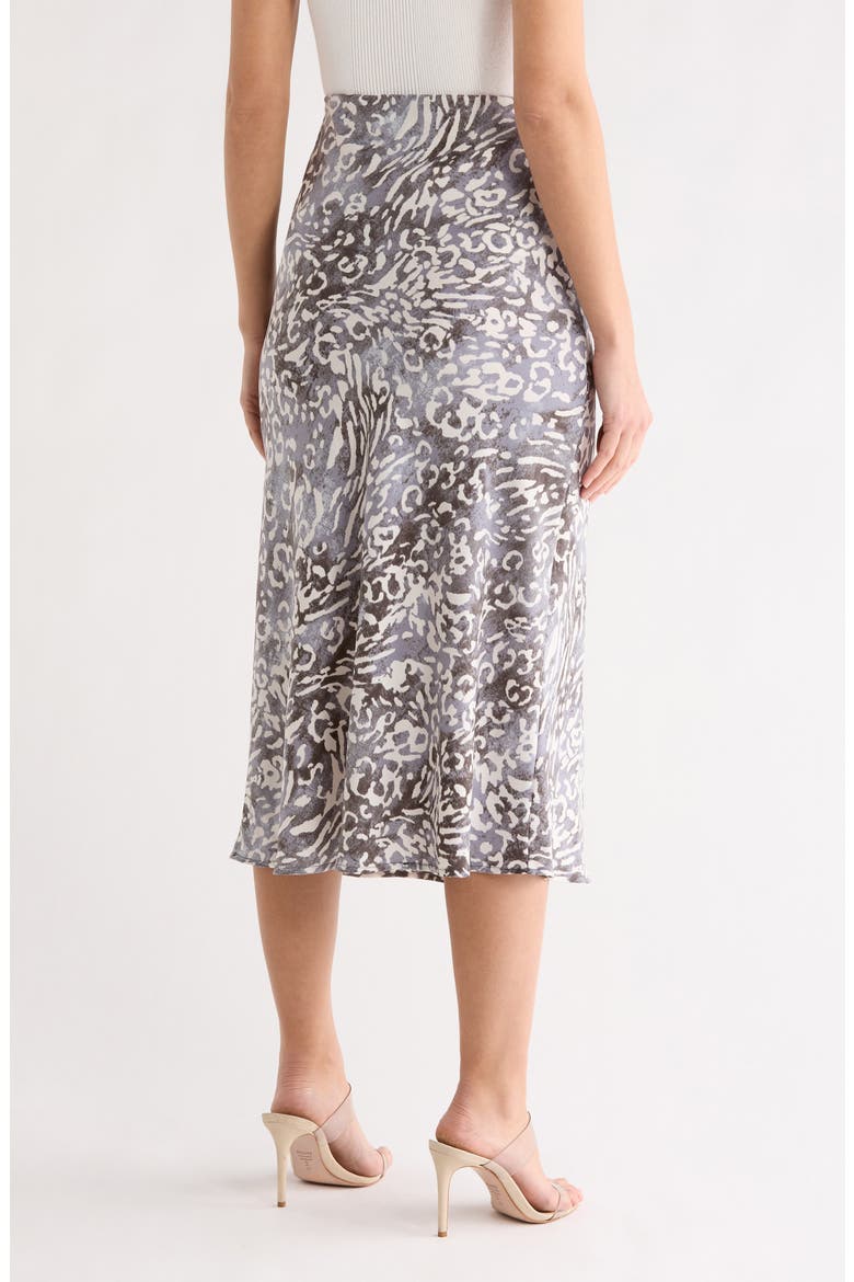 Animal Print Satin Midi Skirt, Alternate, color, CHARCOAL