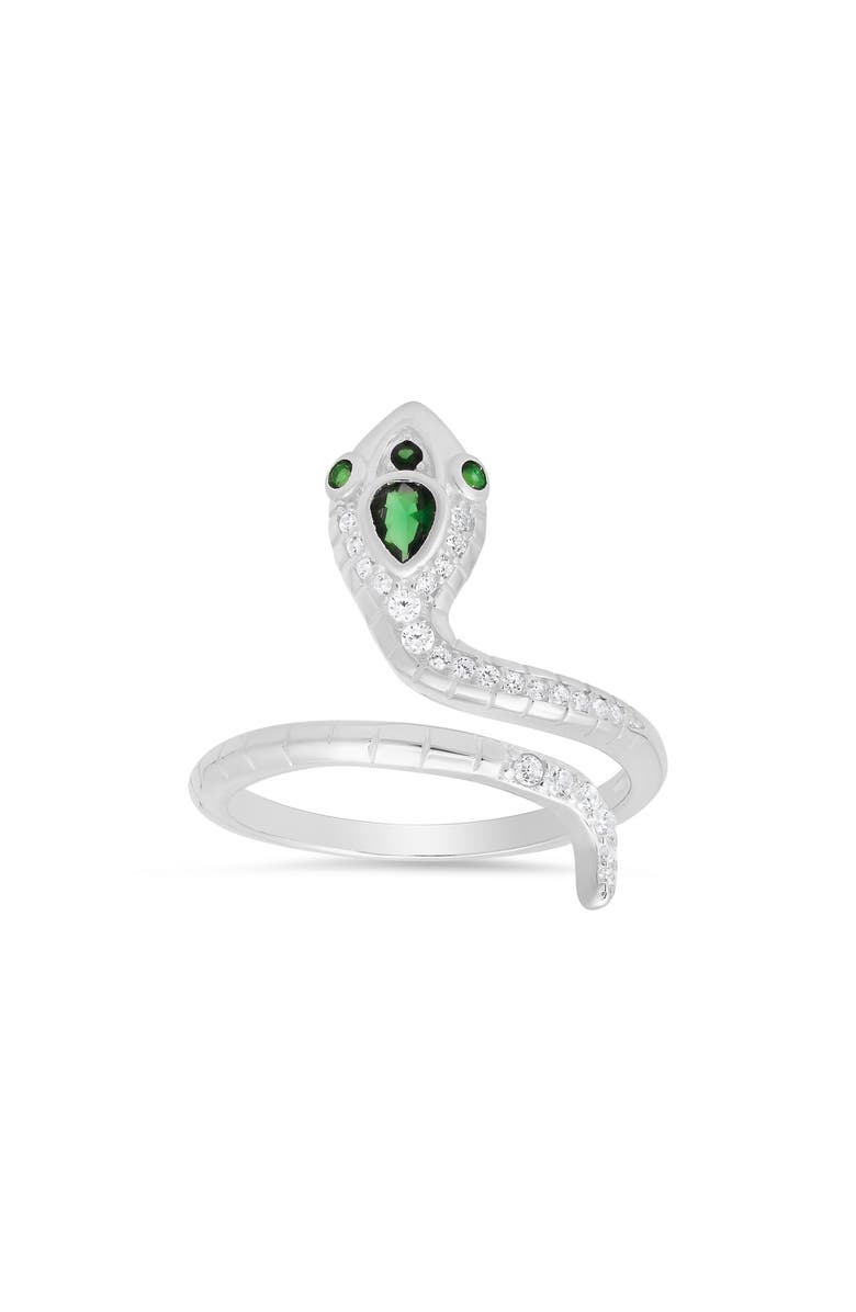Queen Jewels Sterling Silver CZ Snake Coil Ring, Alternate, color, Silver