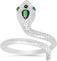 Queen Jewels Sterling Silver CZ Snake Coil Ring