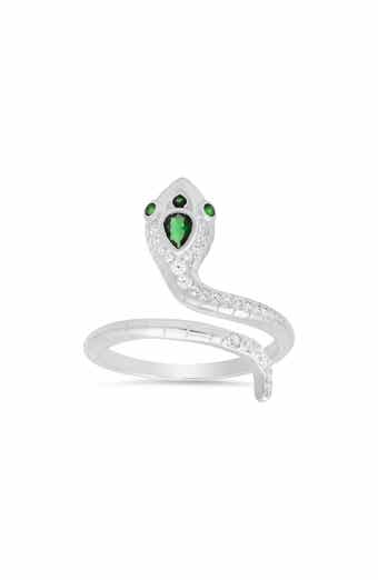 Queen Jewels Sterling Silver CZ Snake Coil Ring