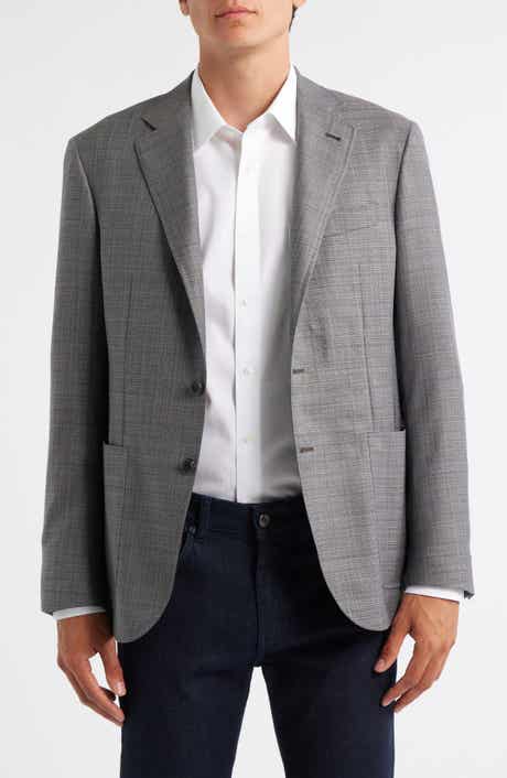 Canali Kei Trim Fit Shadow Plaid Super 130s Wool Sport Coat