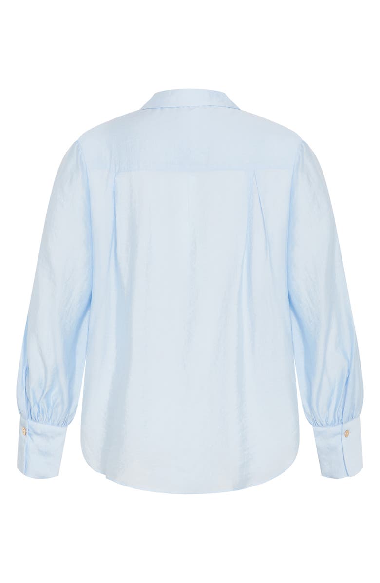 City Chic Elena Tie Waist Shirt, Alternate, color, Sky Blue