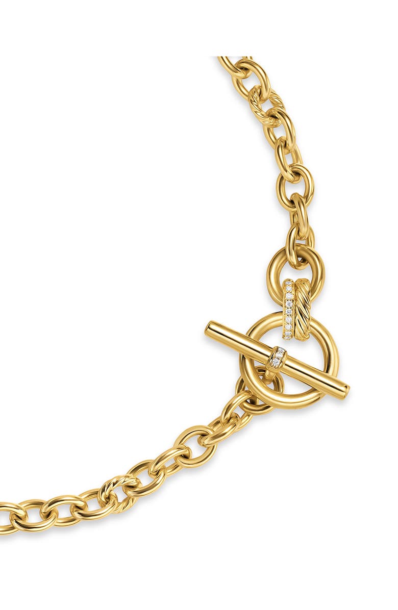 David Yurman DY Mercer<sup>®</sup> Toggle Chain Necklace in 18K Yellow Gold with Diamonds, 8mm, Alternate, color, Diamond