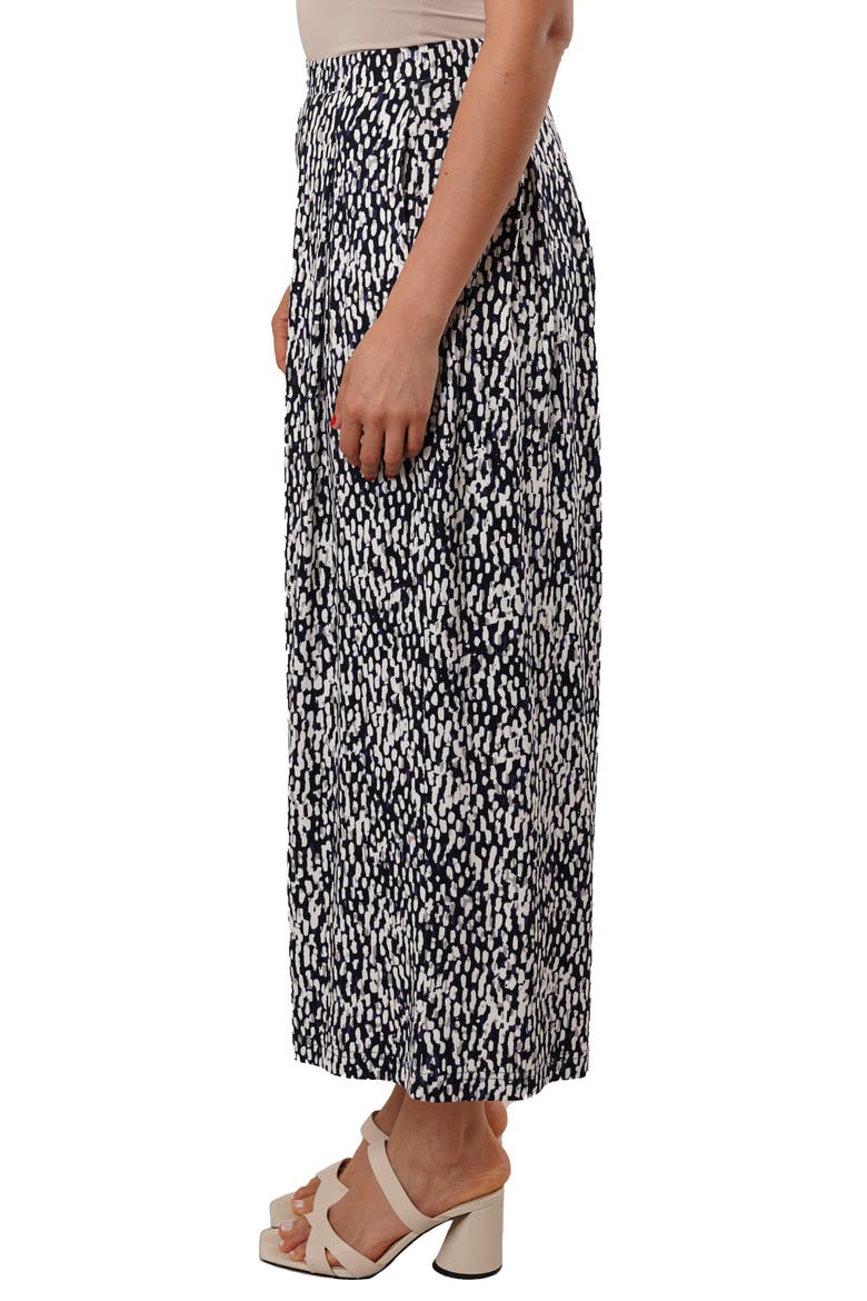 Pleated Pull-On Pants, Alternate, color, KALI PRINT NAVY