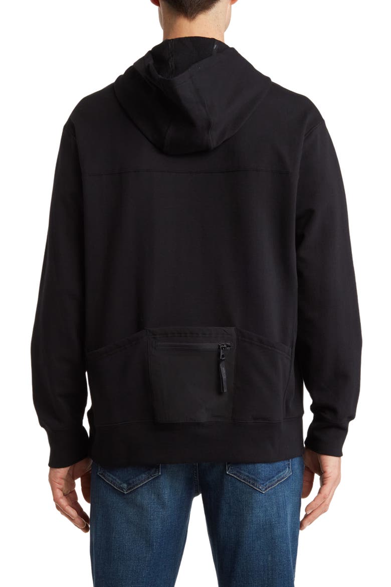 Cotton Blend Hoodie, Alternate, color, BLACK