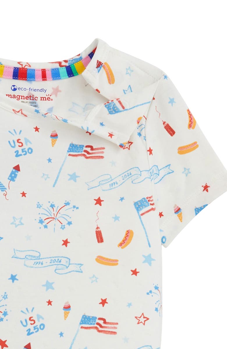 Magnetic Me Kids' USA 250 Magnetic Fitted Two-Piece Pajamas, Alternate, color, Usa25