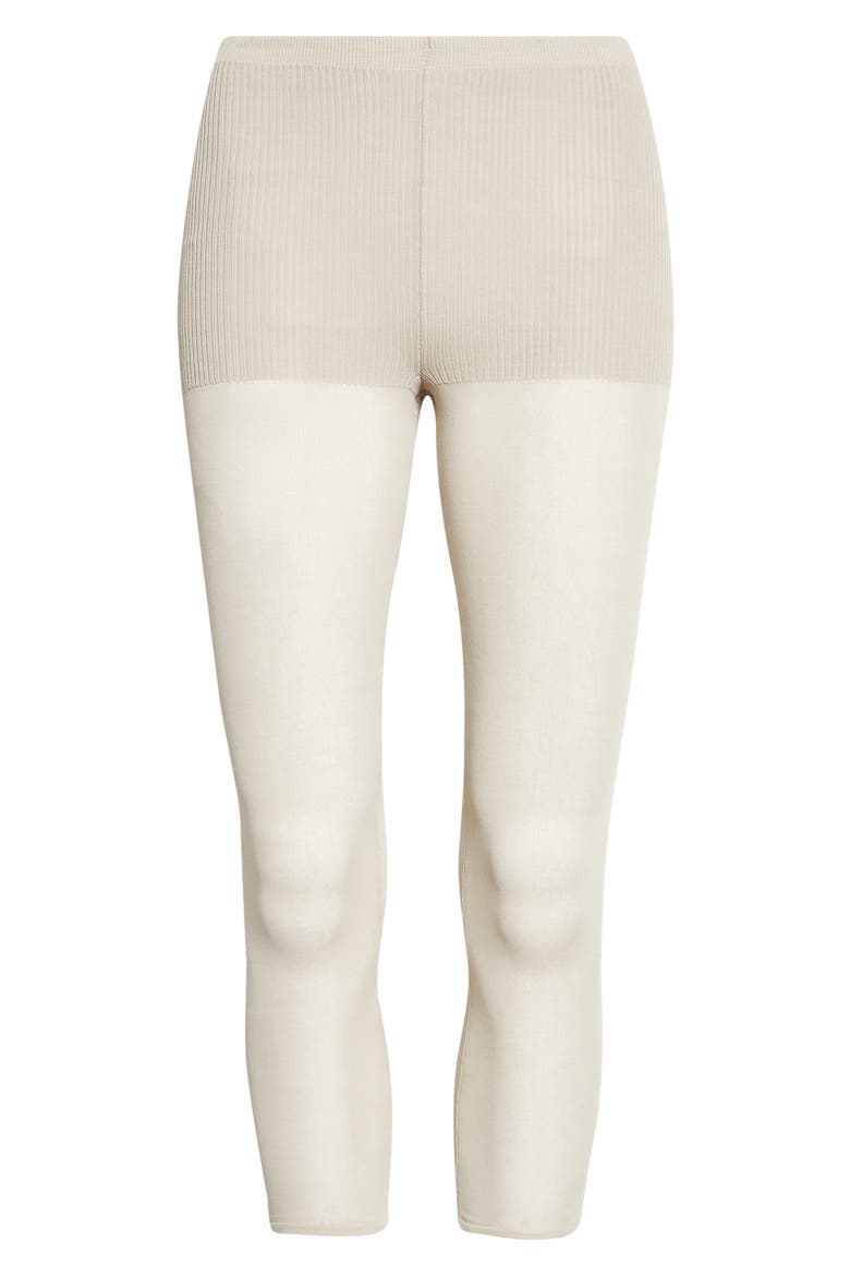 Meleta Cotton & Silk Blend Capri Leggings, Alternate, color, BEIGE