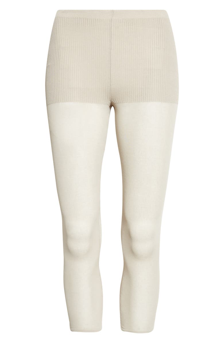 Paloma Wool Meleta Cotton & Silk Blend Capri Leggings, Main, color, Beige