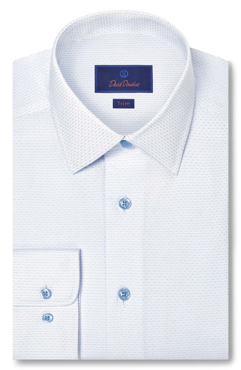 Trim Fit Micro Dobby Cotton Dress Shirt