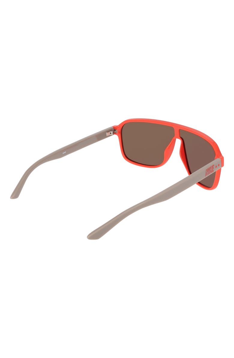 Nike Vintage Flyer 64mm Shield Sunglasses, Alternate, color, College Grey / Orange Flash