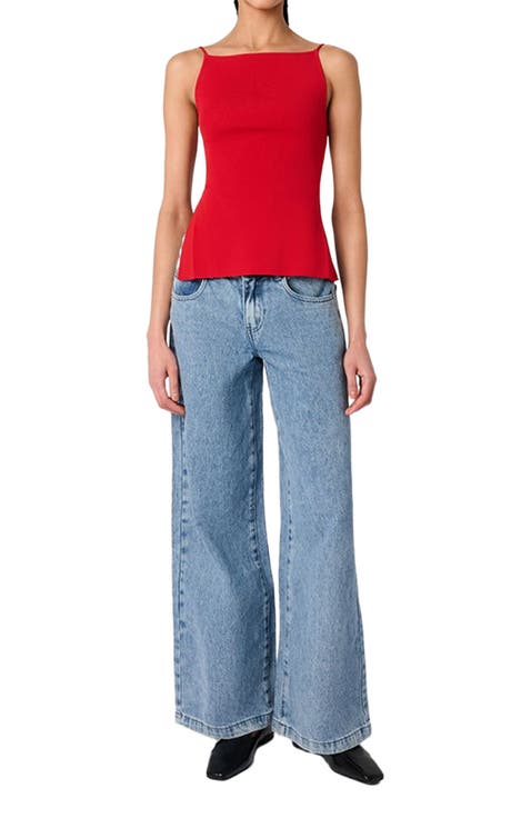 High Straight Neck Top