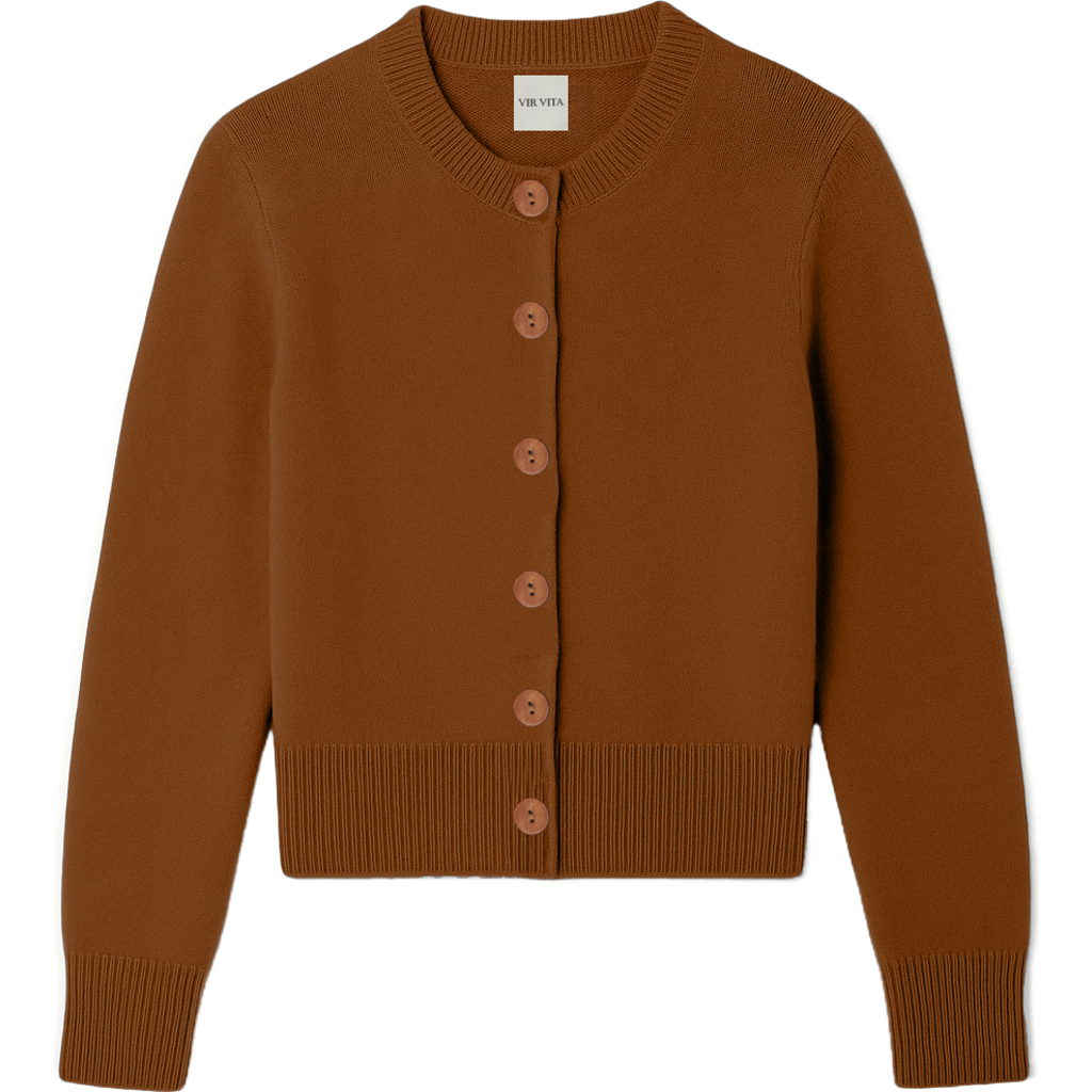 Vir Vita Greta Cardigan In Brown