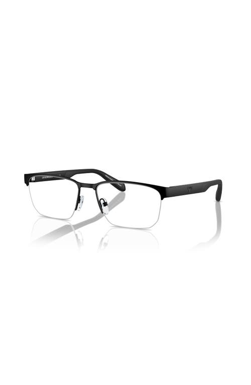 Emporio Armani 56mm Irregular Optical Glasses In Black