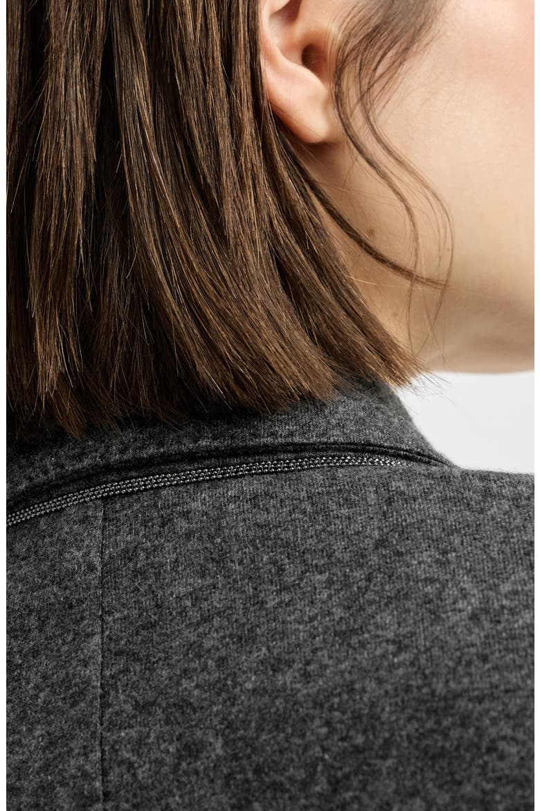 Cashmere jersey blazer with monili, Alternate, color, Anthracite