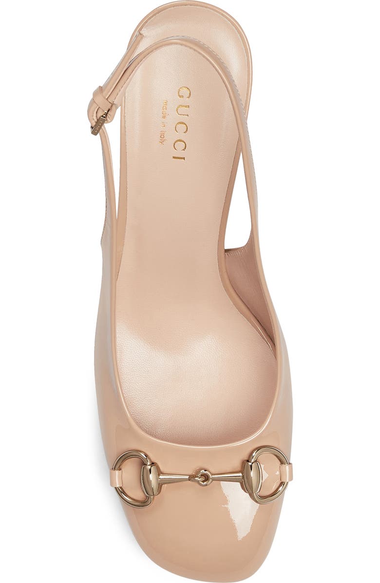 Gucci Lady Horsebit Slingback Pump, Alternate, color, Pink Sand